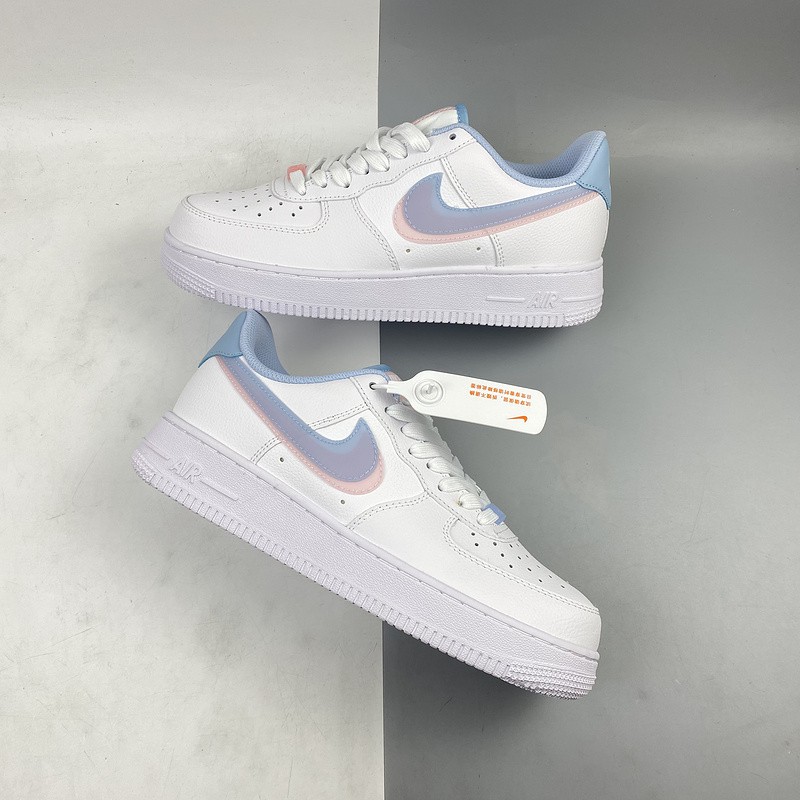 Nike NEW air force 1 Double swoosh GS low cut sneakers for women Rubber  white shoes | Shopee Philippines