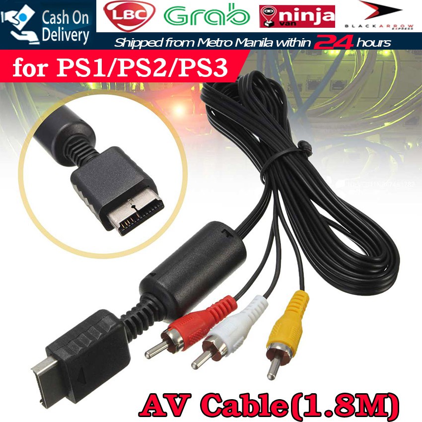 1.8M Games Audio Video AV Cable to RCA PS2 Gamepad Cable For