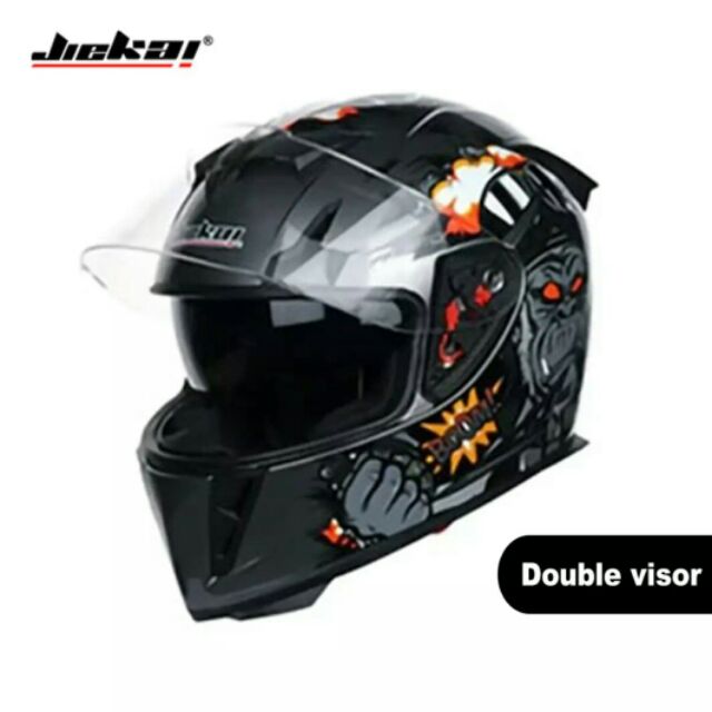 Jekai full face Motorcycle Helmet Washable lining with dual lens Shopee Philippines
