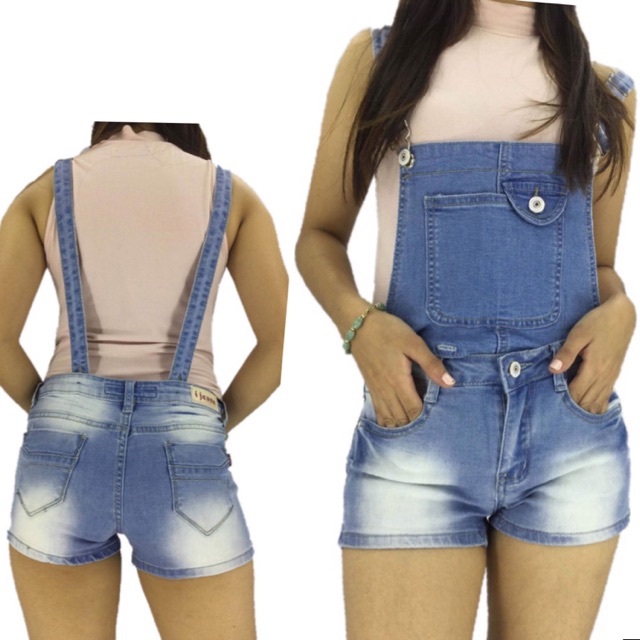 Denim jumper short 2 way stretchable Shopee Philippines