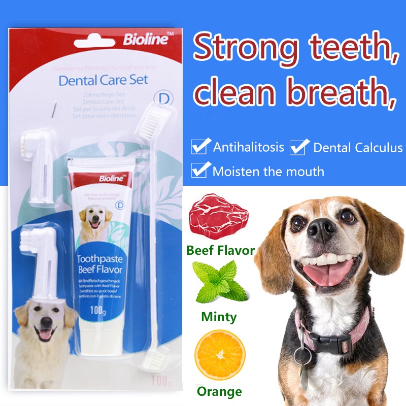 Bioline Pet Toothpaste Dental Care 100g Puppy toothbrush Cat Dog