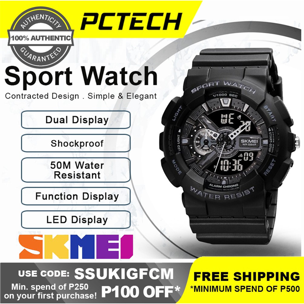 Inactief studie vermijden SKMEI 1688 Sport Watch Analog Casual Digital G-shock Dial Alarm Watch Dual  Display Waterproof Watch | Shopee Philippines