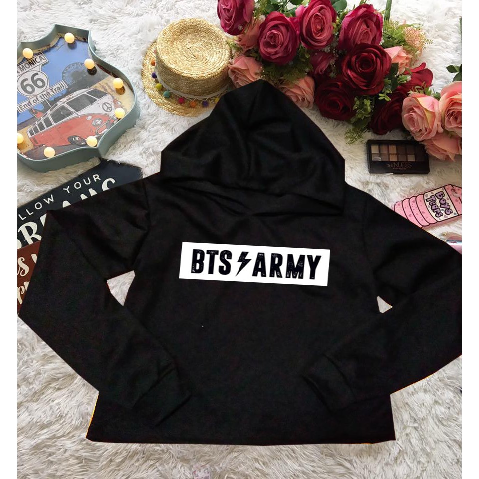 crop top hoodie shopee