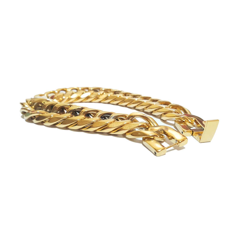 18k Gold Plated NonTarnish Thick Chains Bracelet Jewelry