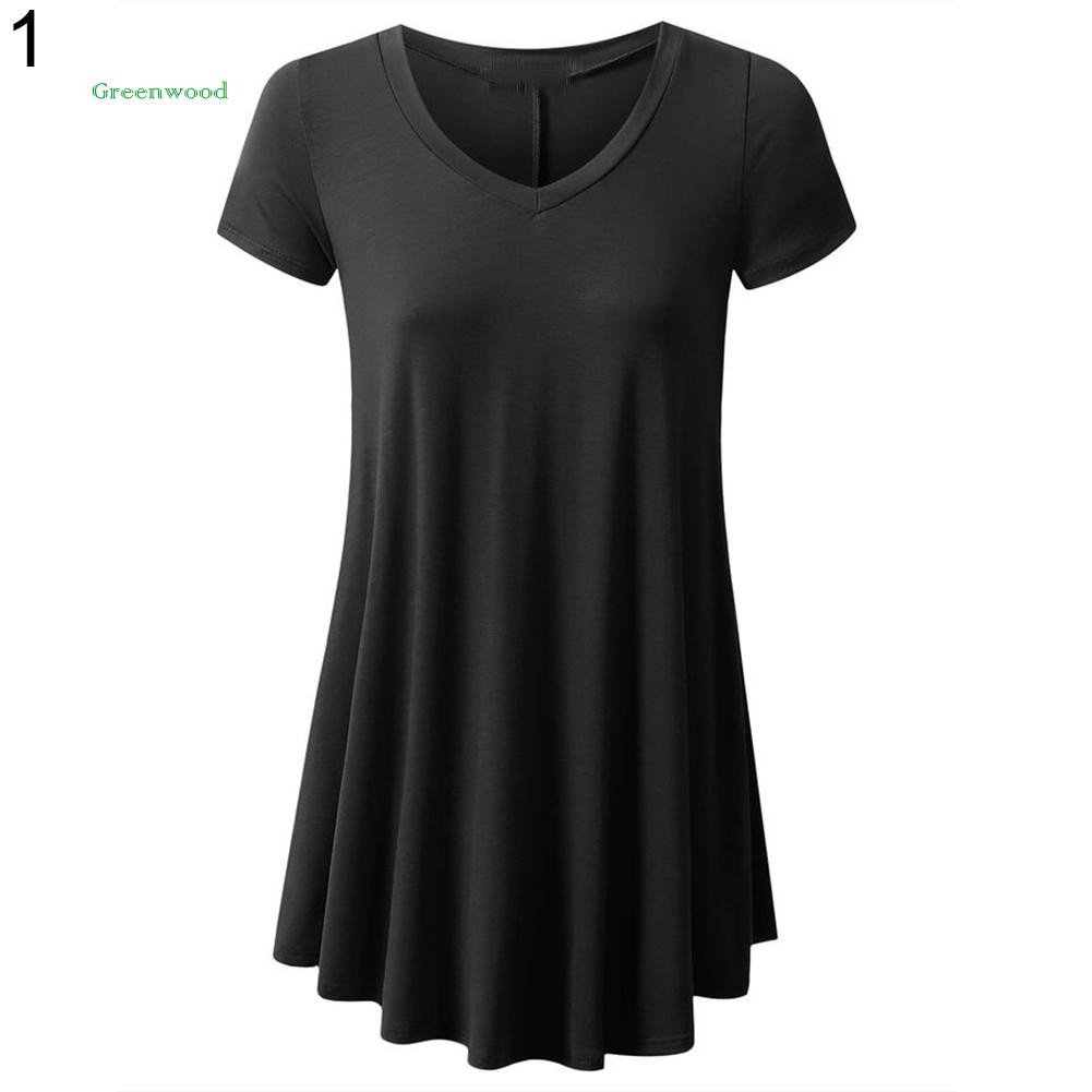 women's v neck t shirt dress