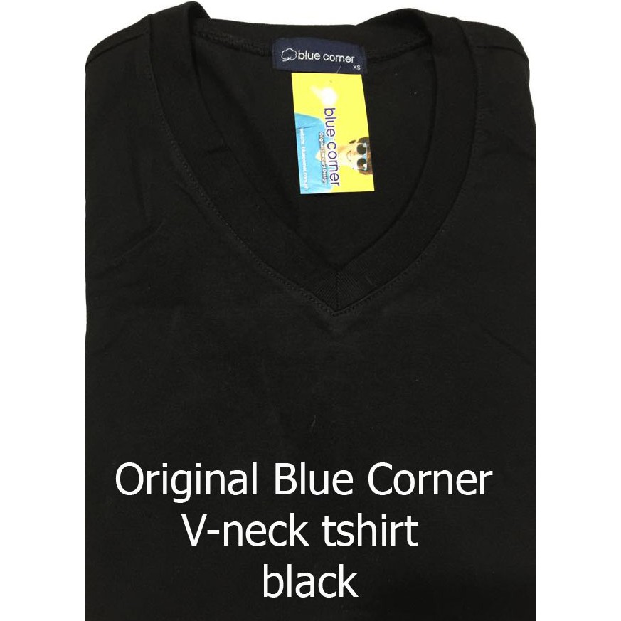 Original Blue Corner V-neck tshirt (black) | Shopee Philippines