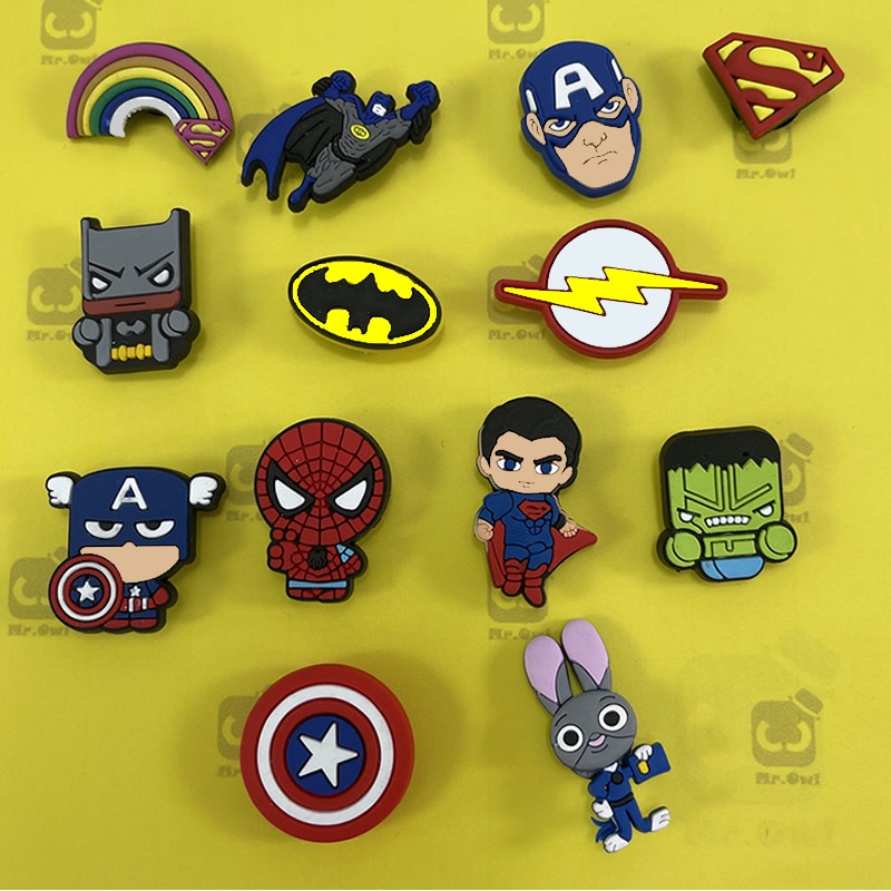 drewshow Crocs Jibbitz Pins for shoes bags hero Batman Captain America for  men | Shopee Philippines
