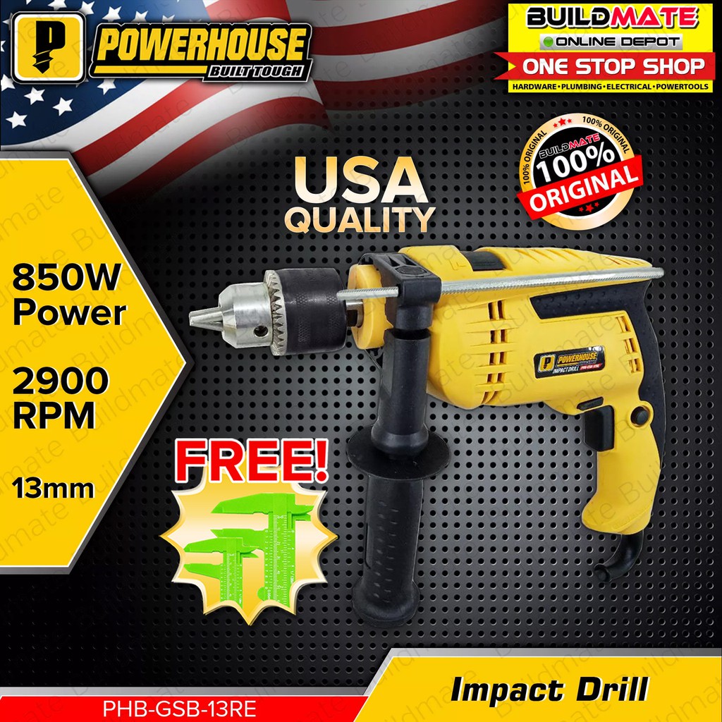 POWERHOUSE USA Impact Drill Hammer 850W 13mm PHB-GSB-13RE + FREE ...