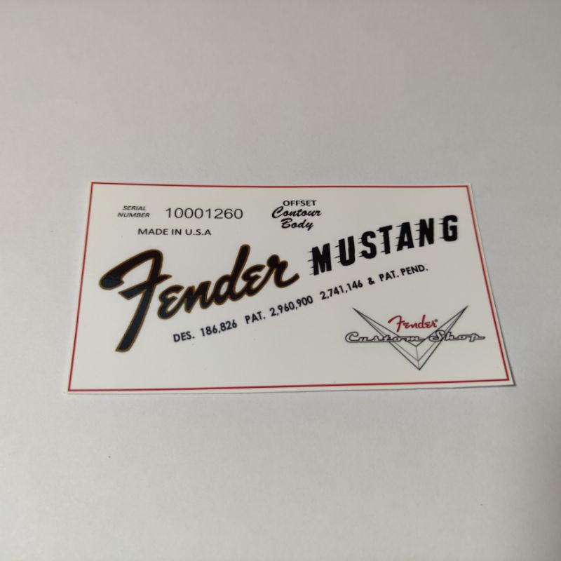 Fender mustang headstock logo waterslide decal black Shopee Philippines