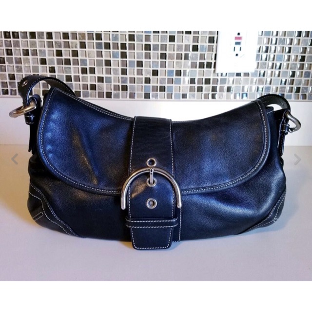coach black saddle bag