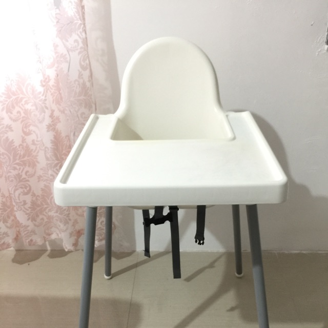 Preloved Ikea Antilop High Chair With Safety Belt Tray Shopee Philippines