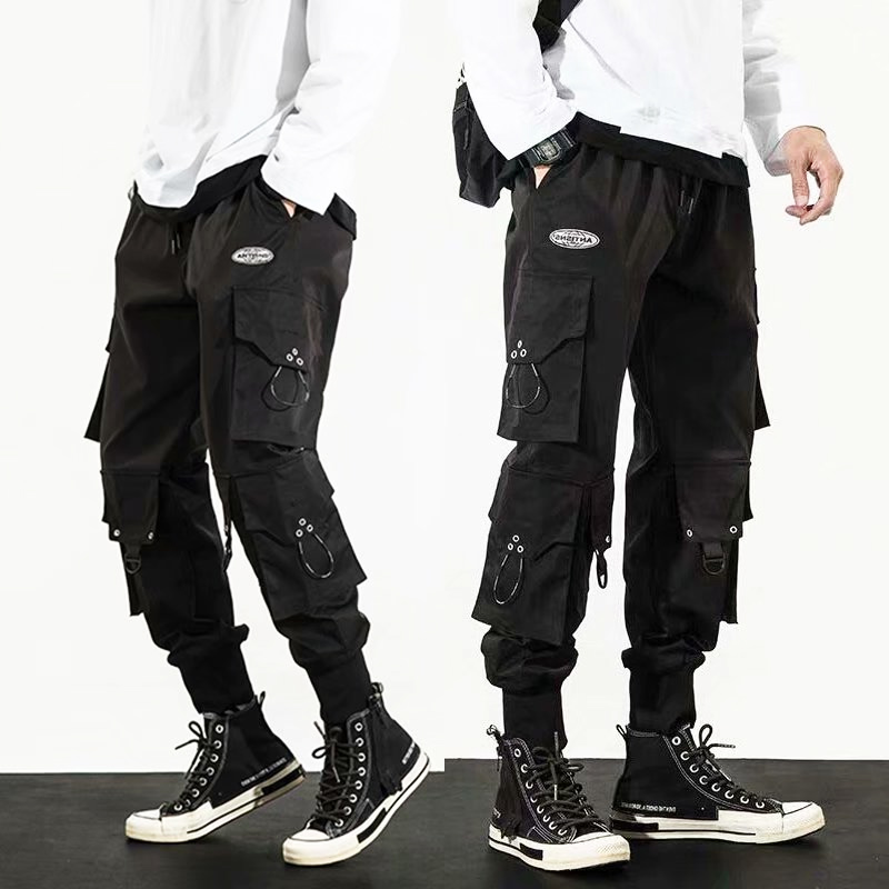 6 pocket cargo pants black