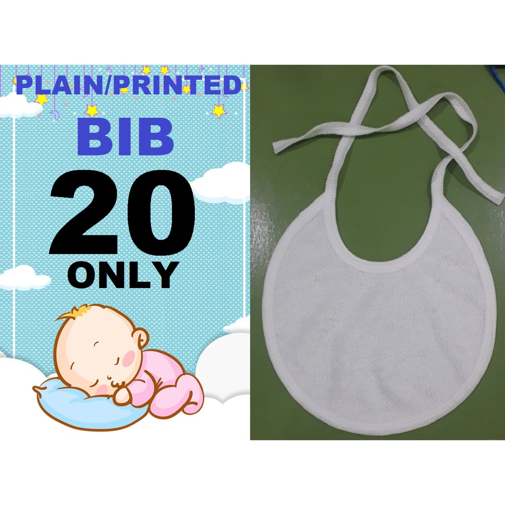 plain white cotton baby bibs