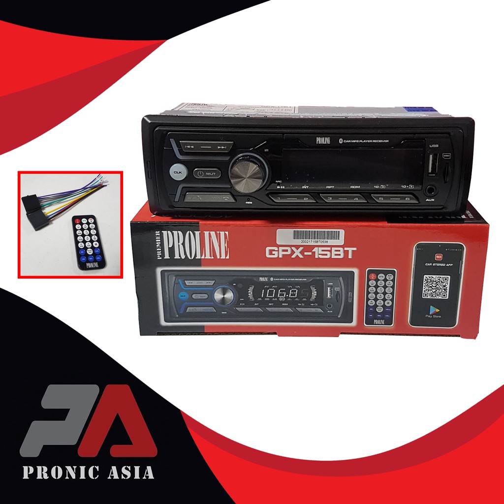 Proline GPX15BT Car Stereo w/ AM/FM, Bluetooth, USB, MP3