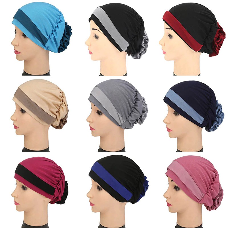 New Women's Fashion Elastic Hat Chemo Turban Muslim Winter Wrap Cap Hair  Loss Head Scarf For Women | Shopee Philippines