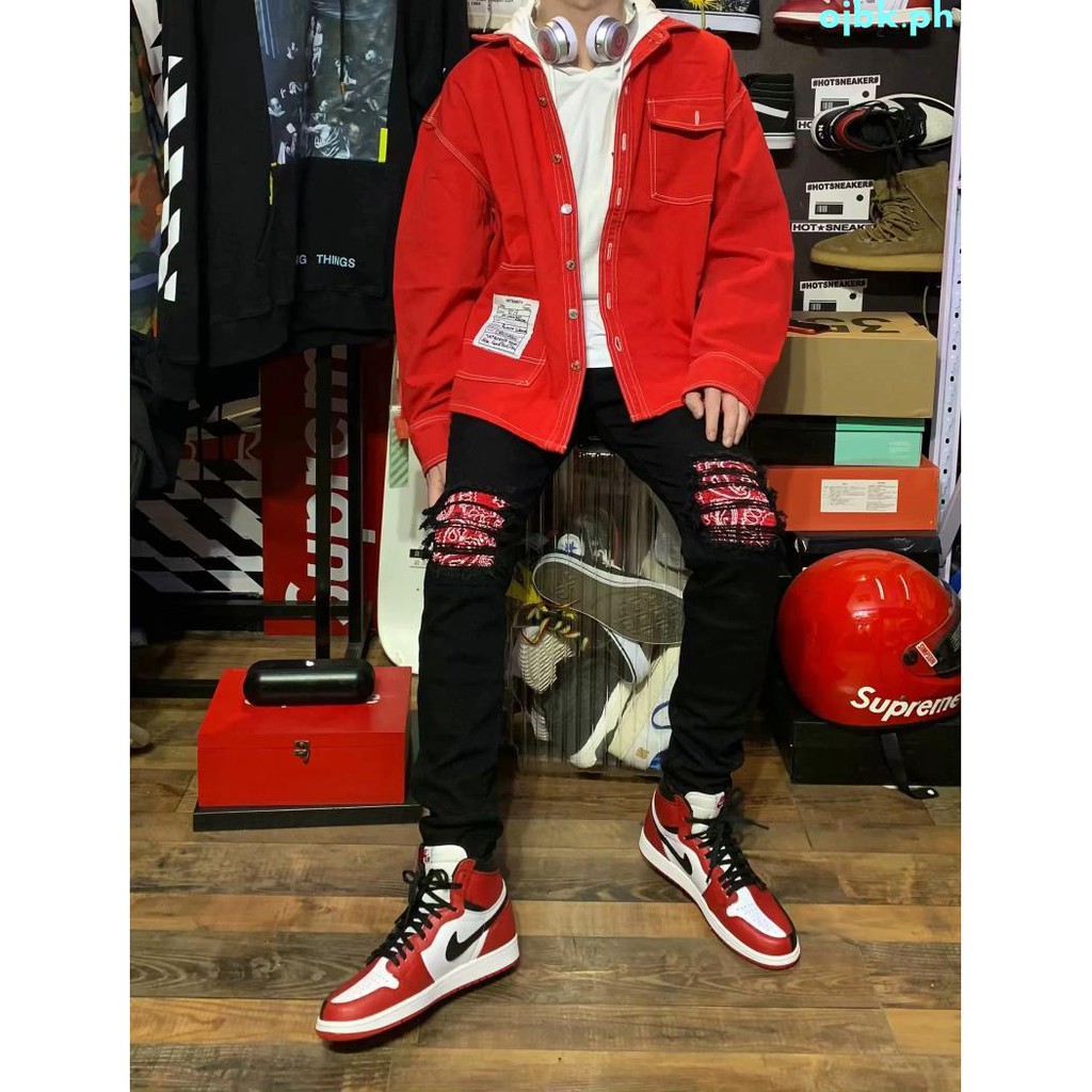 supreme red denim jacket