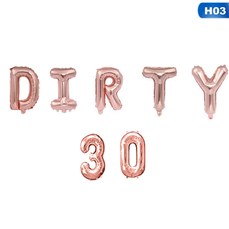 30th Dirty 30 Hello 30 Foil Balloons Birthday Party Decor Balloons