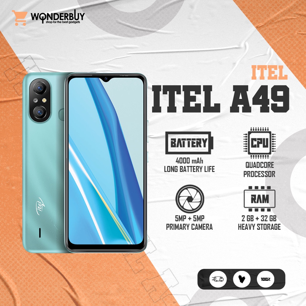 Itel A49 LTE | 2GB RAM | 32GB ROM | 6.6"HD Waterdrop Fullscreen ...