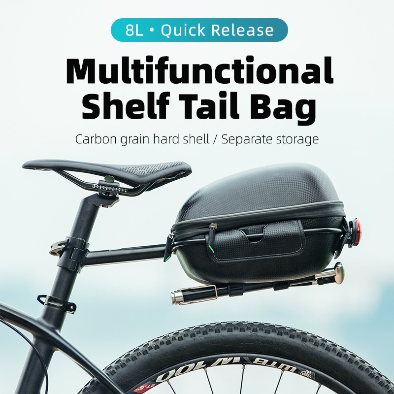 thumbnail interactive-video image 1 of ROCKBROS 10L Bike Saddle Bag - Waterproof Bikepacking Seat Pack For Mountain & Gravel Bikes 1 of 2