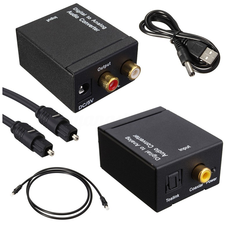 Digital Optical Coaxial Toslink Signal to Analog Audio Converter