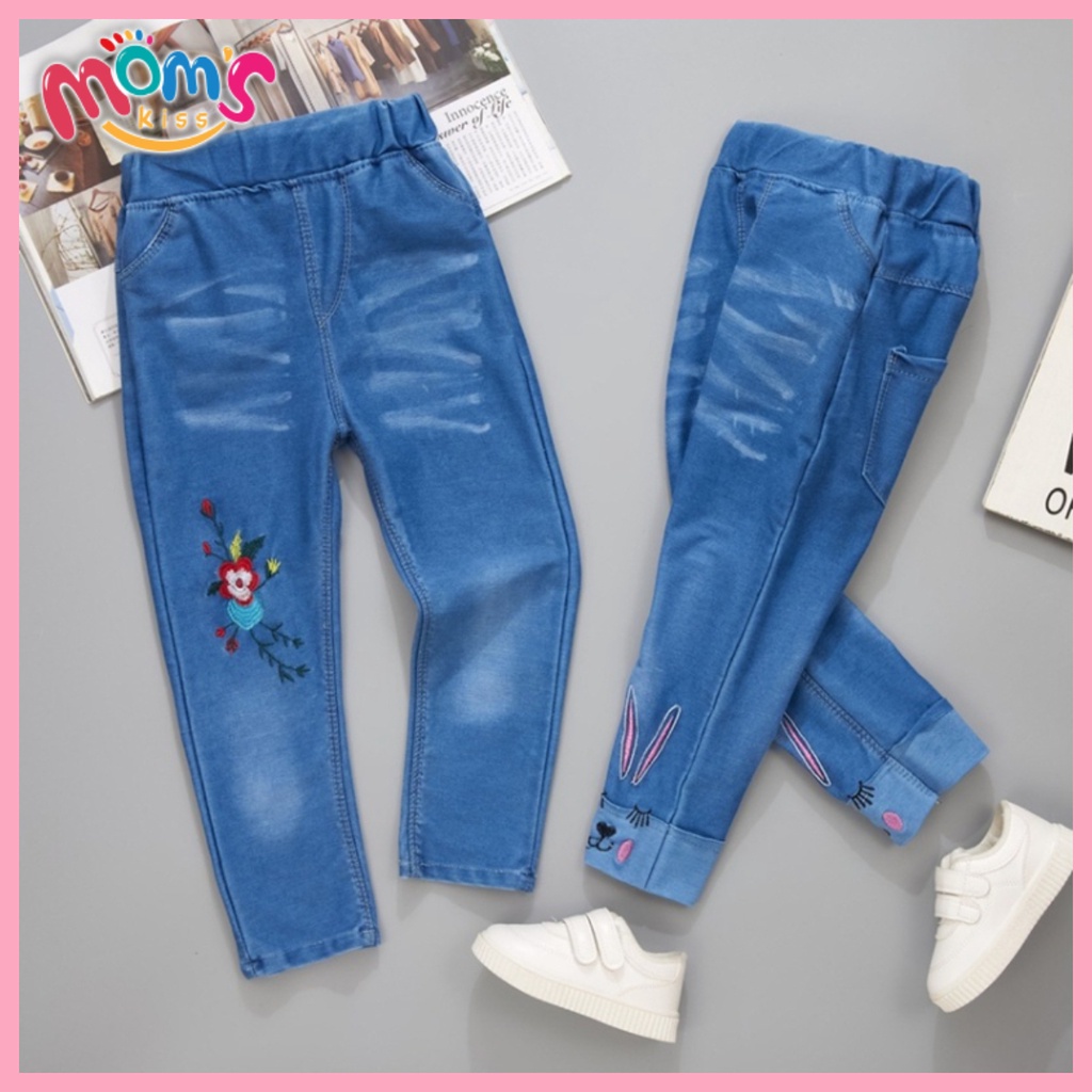 Kids maong pants /Soft Denim Leggings Jeans Embroided Denim Pants for
