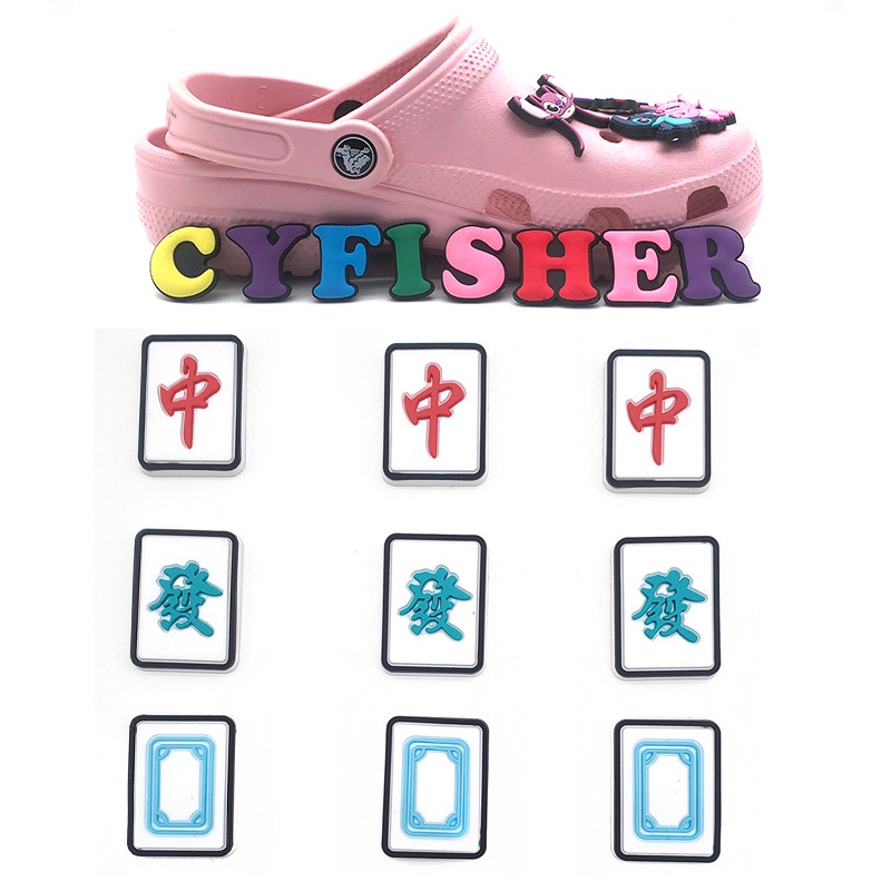 New Personality Mahjong Graffiti Series Jibbitz PVC Shoe Charms DIY