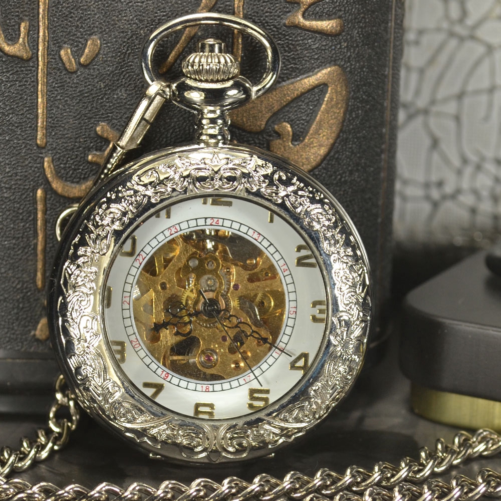 TIEDAN Silver skeleton automatic pocket 