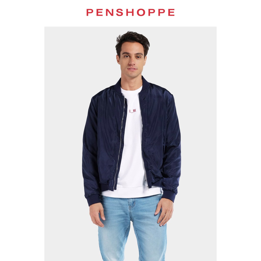 Bomber Jacket For Men (Navy Blue) Shopee Philippines