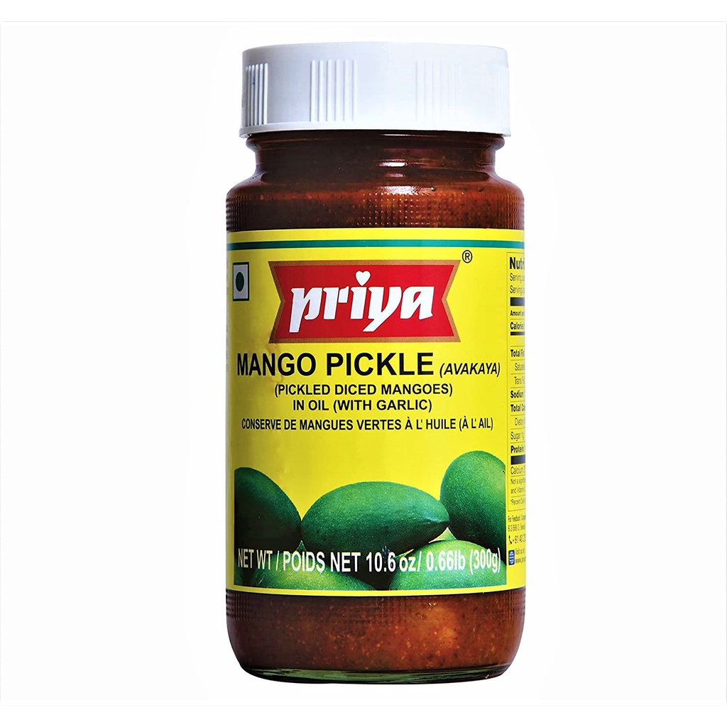 Priya Mango Pickle Pickled Diced Mangoes In Oil With Garlic From India (300g) 1023 Shopee