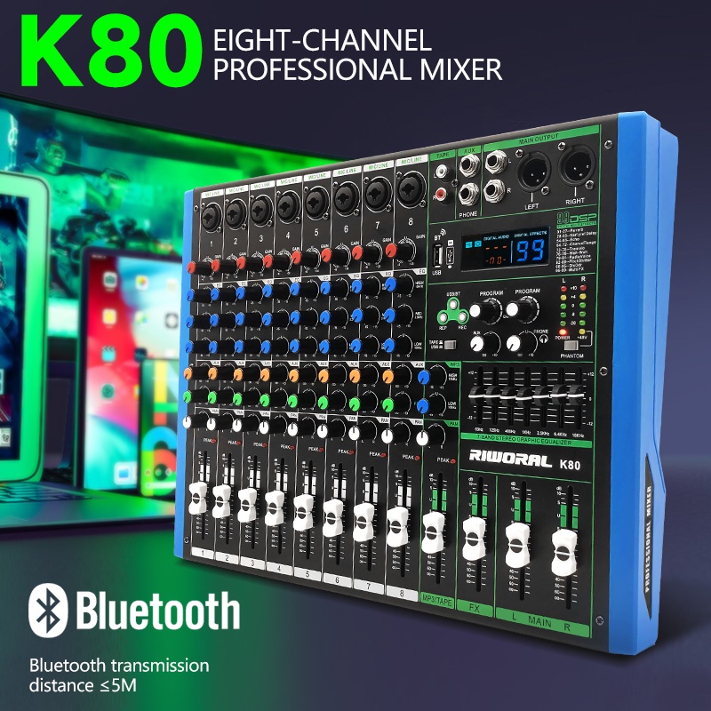 RIWORAL K80 professional Audio mixer original system with balanced