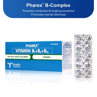 Pharex Vitamin B Complex (Vit B1+B6+B12) 10 Tablets | Shopee Philippines