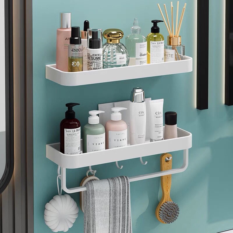 Vimi Bathroom Shampoo Holder Wall-Mounted Toiletries Rack Towel Rack ...