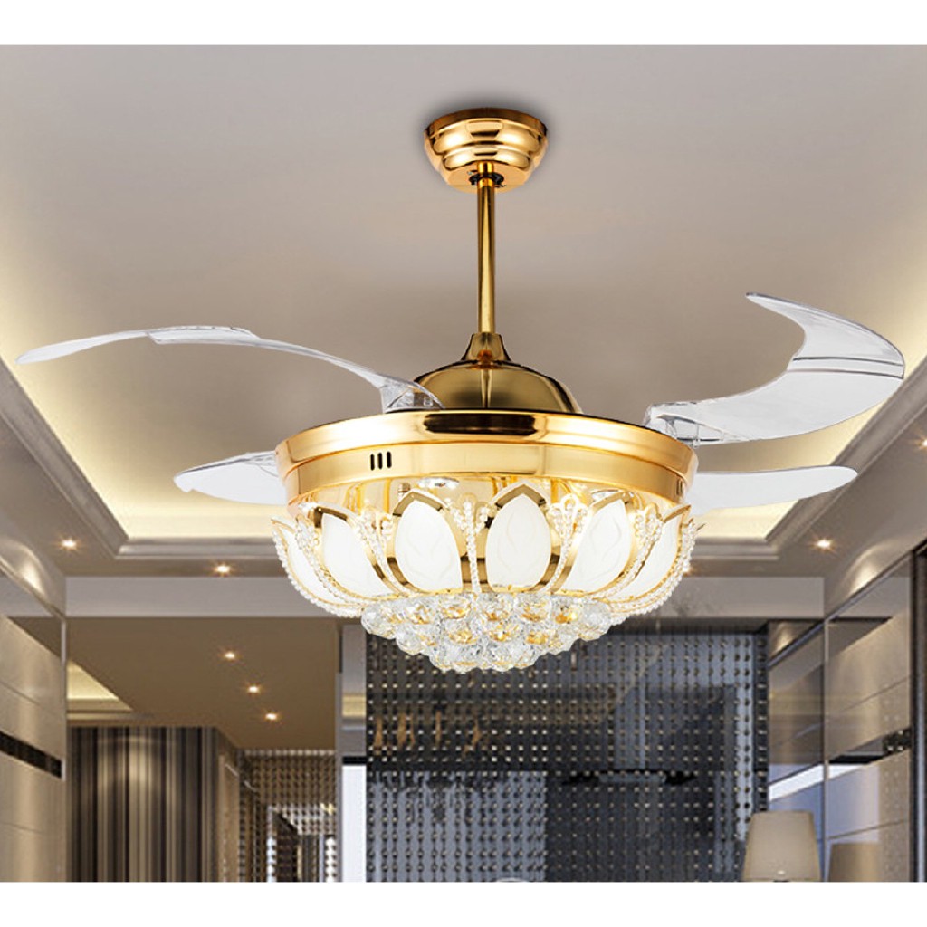 ღgb Led Foldable Ceiling Fan Light Lamp Chandelier Pendant