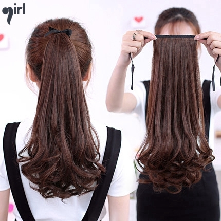 Fashion Wig Extension Ponytail Ribbon Type Grafting Curly Straight