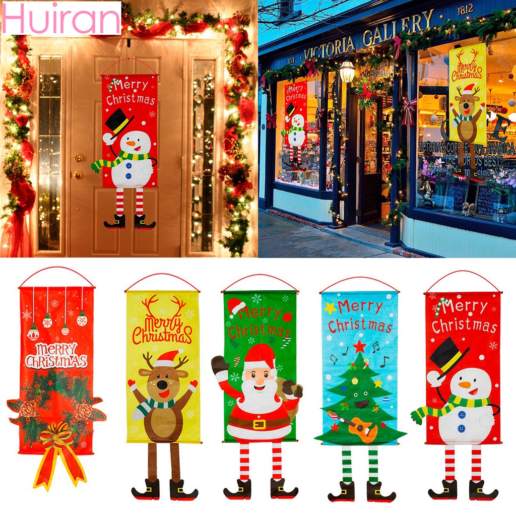 Christmas Banner Merry Christmas Decor for Home Flag Hanging Door Wall