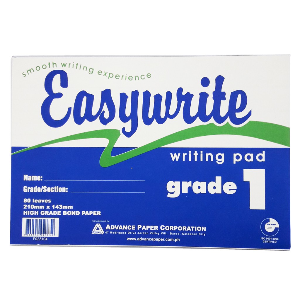 Easywrite Pad Paper Grade 1 Pack Of 2s Shopee Philippines 3238