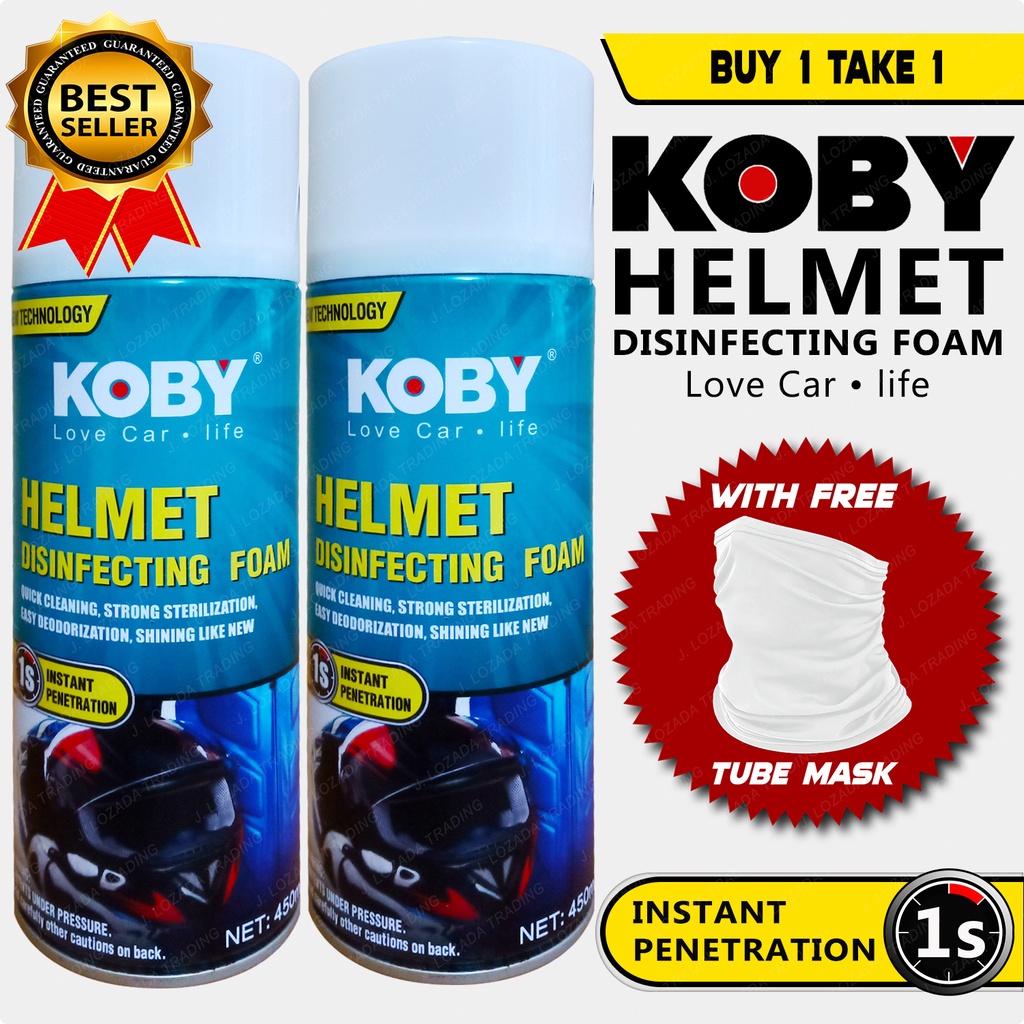 BUY 1 TAKE 1 KOBY HELMET DEODORIZER 450ML - Disinfectant foam spray