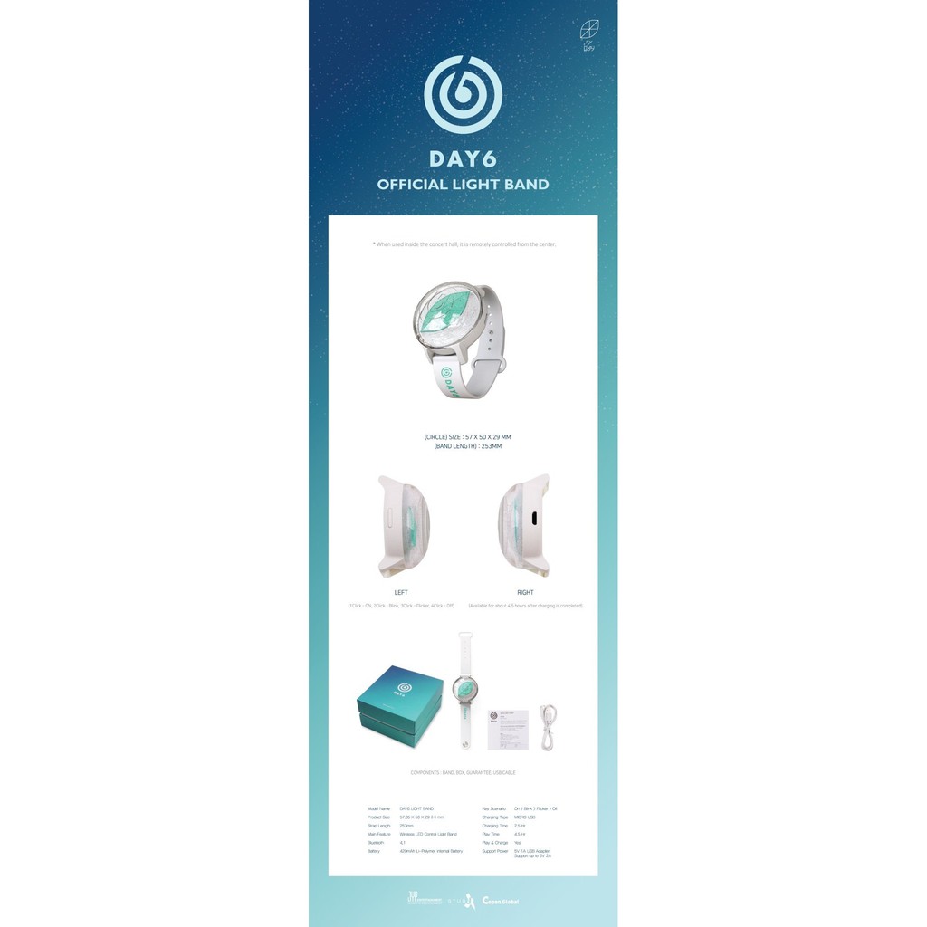 FREE SHIPPING LIGHT STICK DAY6 OFFICIAL LIGHT BAND Collectibles & Art