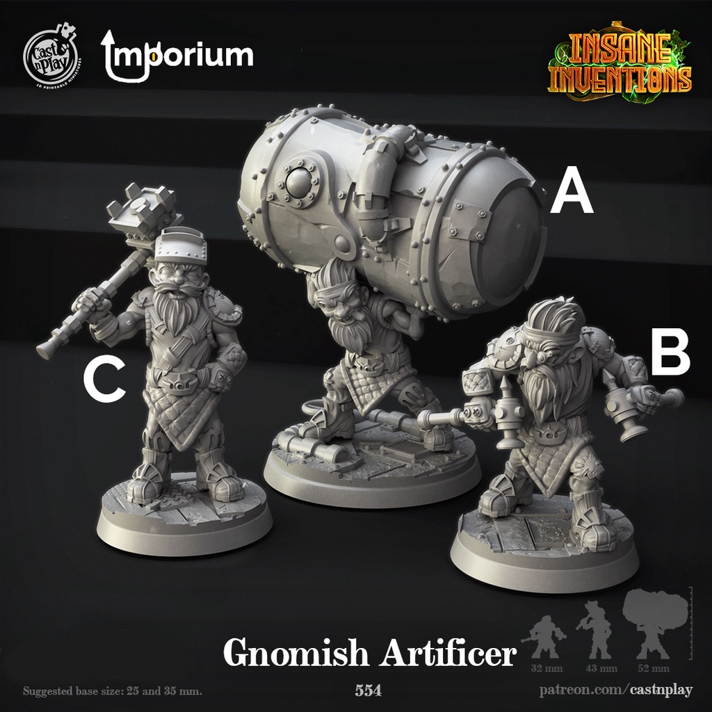 Gnomish Artificers - 3D Printed Miniatures D&D Tabletop Hobby RPG ...