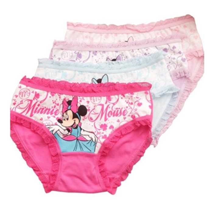 Soft Cartoon Pattern Printed Underwear Cute Cotton Brief 3PCS/Pack Duevin Girls Cotton Underwear