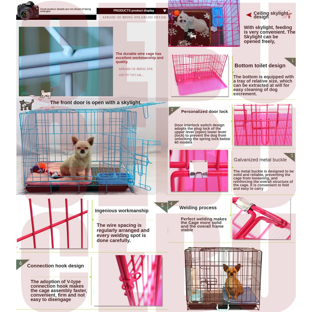 FOLDING PET CAGE SIZE   （Cat cage，Dog cage，Hamster cage， Bird cage， Rabbit cage， Chicken cage ，ETC） #4