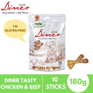 Nutri Diner Tasty Chicken & Beef flavour Treat 180g for Dogs × 10pcs - Dental Chews by Dentalight Tr