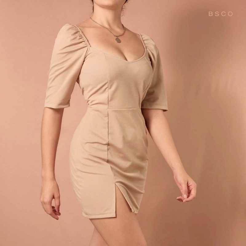 Bsco Nude Brea Semi Formal Dress Shopee Philippines