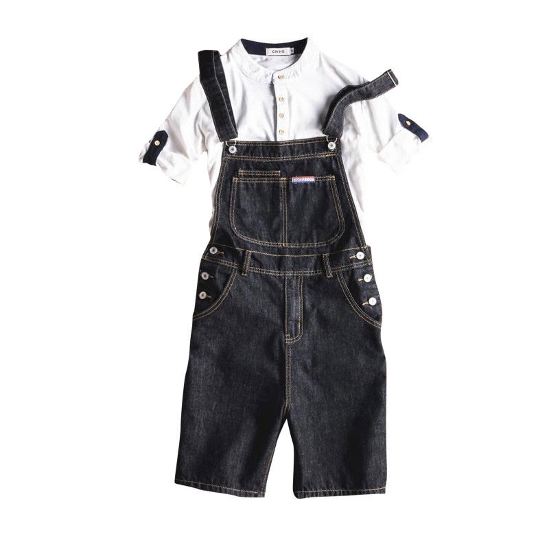 black jean overalls mens