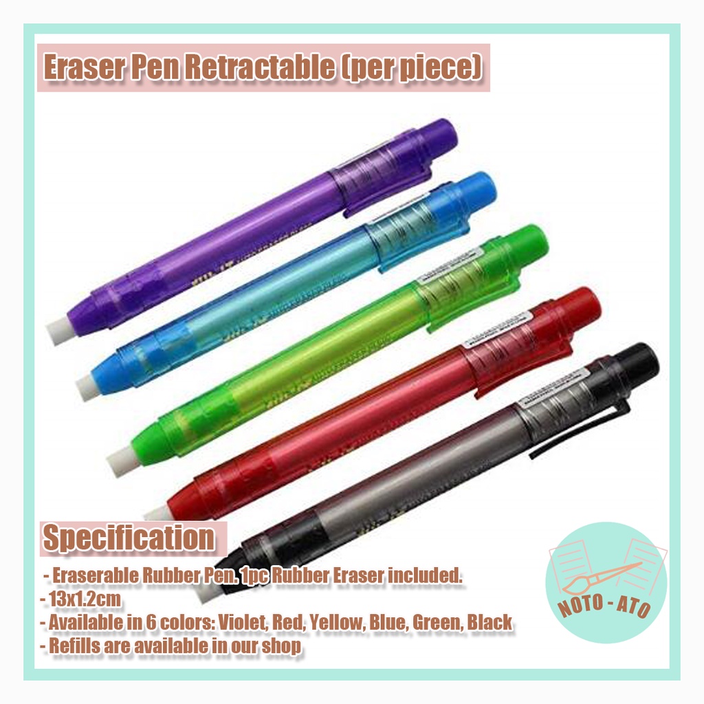 Eraser Pen Retractable Pencil Eraser and Refill for pencil markings