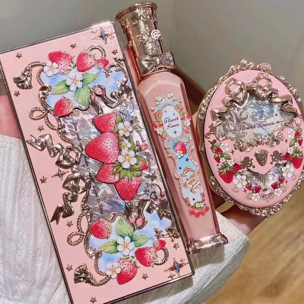 Flower Knows Strawberry Rococo Gem Eyeshadow Palette Earth Color 