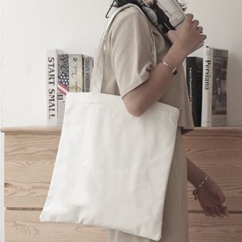 Plain Canvas bag With zipper Pocket Tote Shoulder Sling bag Katsa bag ...
