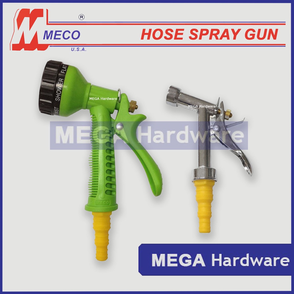 MECO Garden Tools Water Spray Gun Hose Nozzle w/ Hose Adapter Shopee