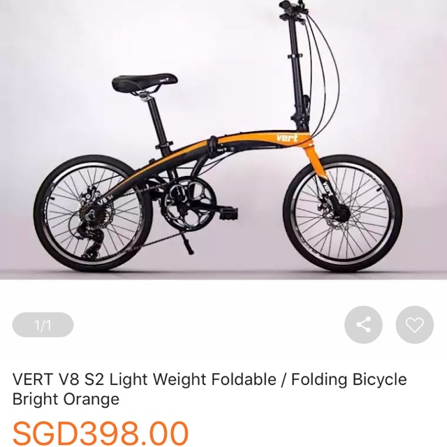 vert v8 folding bike