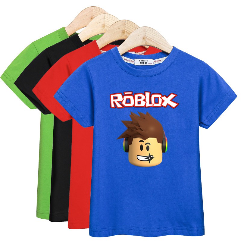 Kids Fashion Tshirt ROBLOX Minecraft Shirt Boy Short Sleeve Top iron